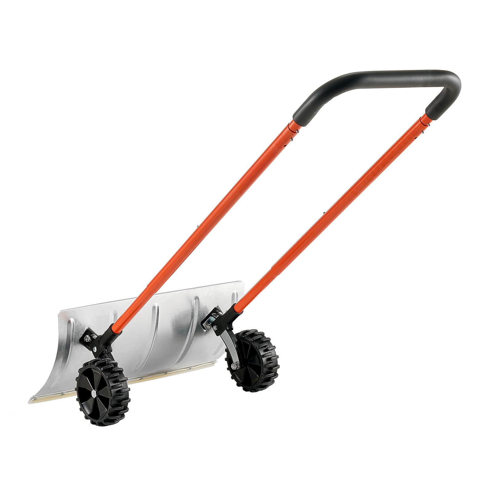 Durable Metal Wheeled Snow Pusher Shovel For Driveway Clearing_voghion.com